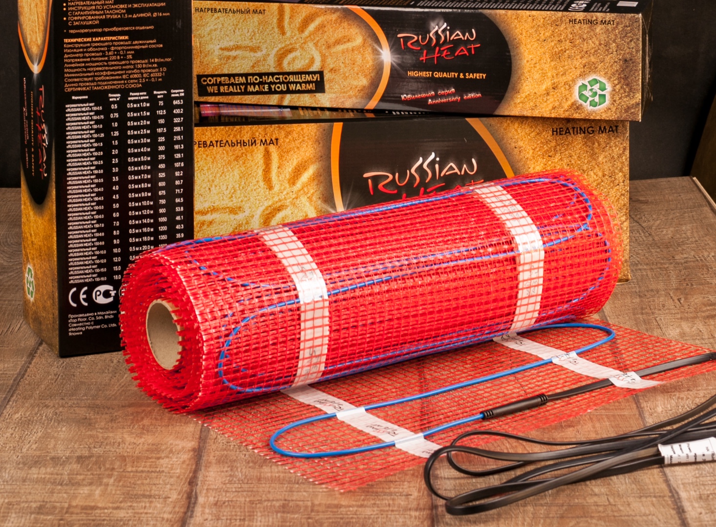 Нагревательный мини-мат двухжильный Russian Heat (1 кв.м.)